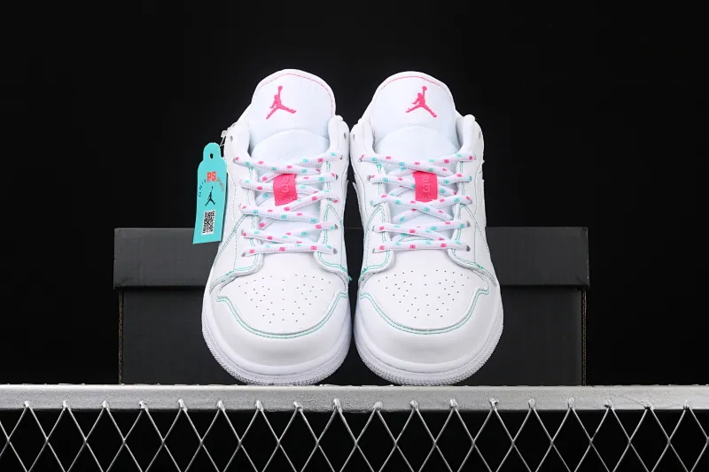 All categories Air Jordan Jordan series basketball shoes Air Jordan 1 Low Air Jordan 1 Low GS "Pink" AJ1 Joe 1 low top pink and white 554723-101